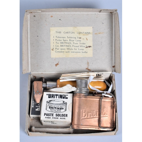 65 - A Vintage Boxed Britinol 'Popular' Soldering Kit with Instructions, Burner, Solder Etc