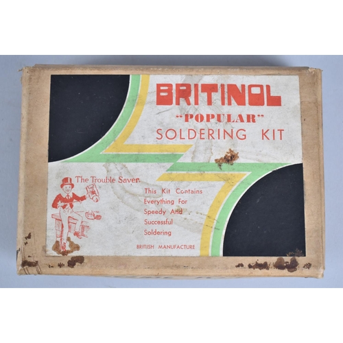 65 - A Vintage Boxed Britinol 'Popular' Soldering Kit with Instructions, Burner, Solder Etc