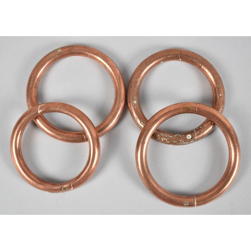 84 - A Collection of Four Graduated Copper Bull Nose Rings
