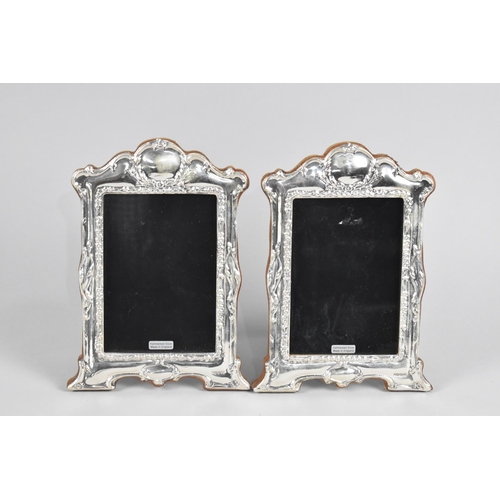 96 - A Pair of Sterling Silver Photo Frames with Easel Backs, Each 21cms High
