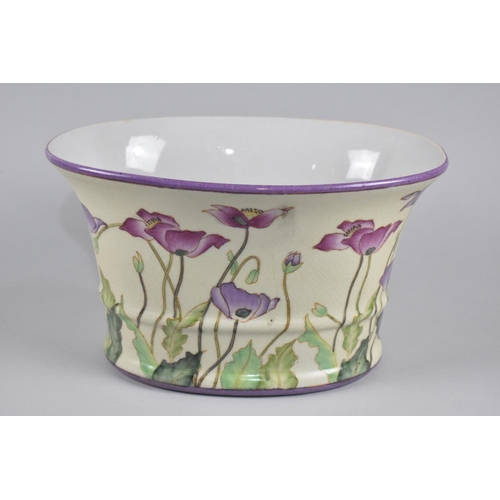 98 - A Late 20th Century Orchid Stoneware Oval Planter, 27cms Wide and 16cms High