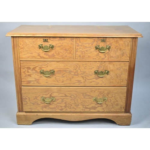 121 - An Edwardian Dressing Chest with Two Short and Two Long Drawers, 99cm wide