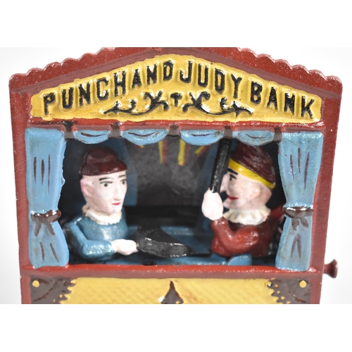 123 - A Reproduction American Novelty Money Bank, Punch and Judy, 15cm wide (Plus VAT)