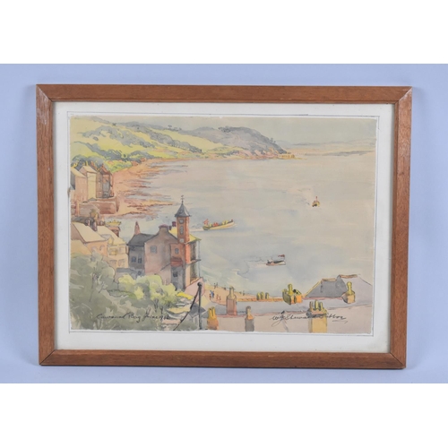 146 - A Framed Watercolour, Cawsand Bay June 1946 by W J Sheward Sutton, 36x25cm