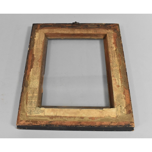 150 - A 19th Century Rectangular Picture Frame with Stencilled Gilt to Each Corner, Outer Measurements 35c... 