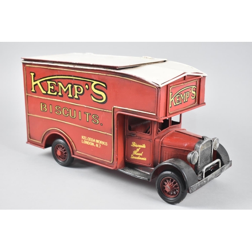 164 - A Novelty Tinplate Biscuit Tin in the form of a Vintage Delivery Lorry, 33cm Long