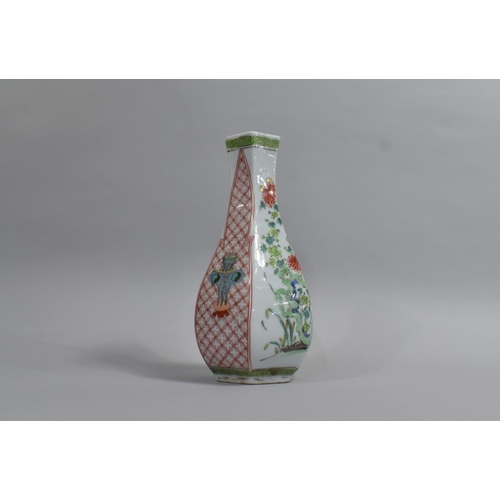 211 - A Chinese Porcelain Vase of Hexagonal Form decorated in the Famille Vert Palette with Blooming Flowe... 