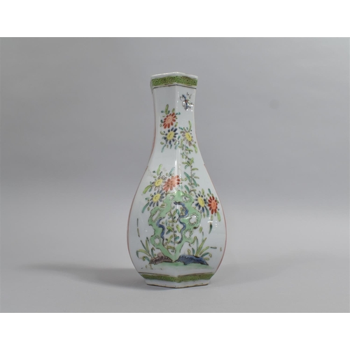 211 - A Chinese Porcelain Vase of Hexagonal Form decorated in the Famille Vert Palette with Blooming Flowe... 