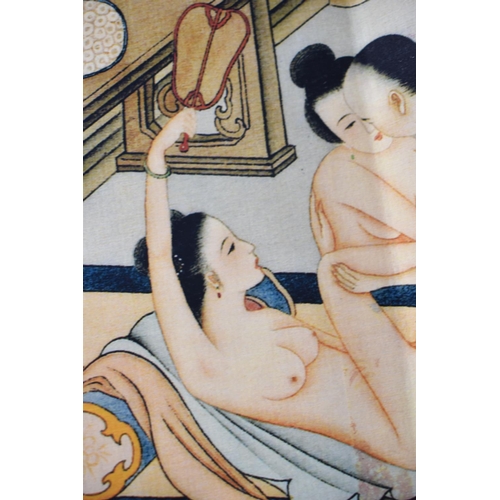 340 - A Fold Out Chinese Book Containing Erotic Prints, 18cm high