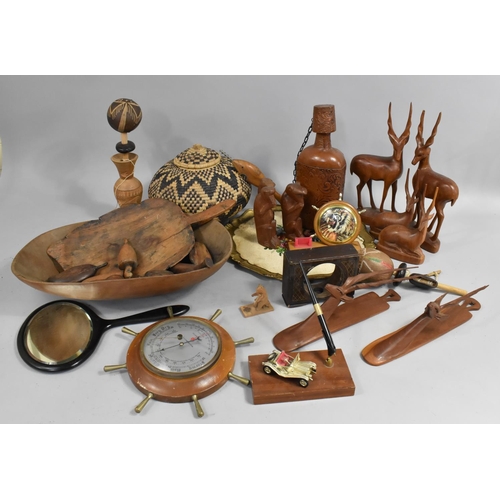 352 - A Collection of Various Souvenir Carved Wooden Animals, Bowls etc