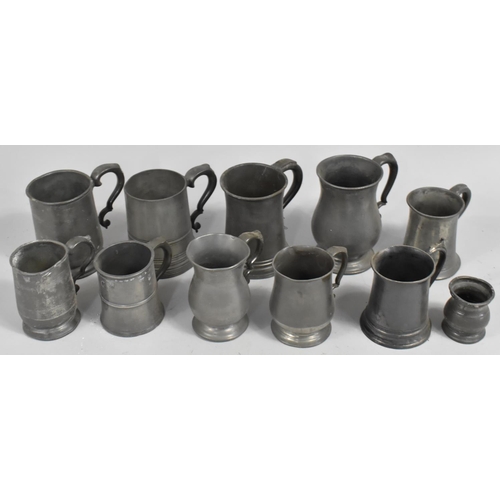 397 - A Collection of 19th Century Pewter Tankards etc