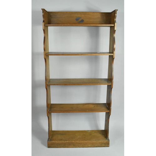 103 - An Edwardian Oak Five Shelf Galleried Open Bookcase, 56cm wide and 119cm High