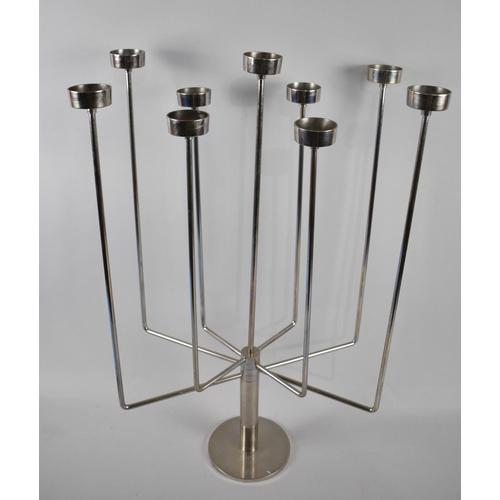 130 - A Modern Stainless Steel Candle Stand for Nine Tealights, 62cm High