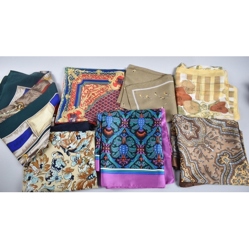 133 - A Collection of Vintage Ladies Scarves to Include Some Silk Examples