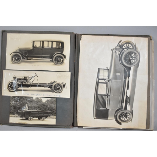 144 - A Vintage Album Containing Monochrome Prints and Photographs Relating to Vintage Cars to Include Sun... 