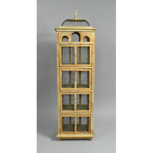 153 - A Modern Wall Hanging Four Drawer Unit in the Form of a Birdcage, 99cm high and 30cm wide