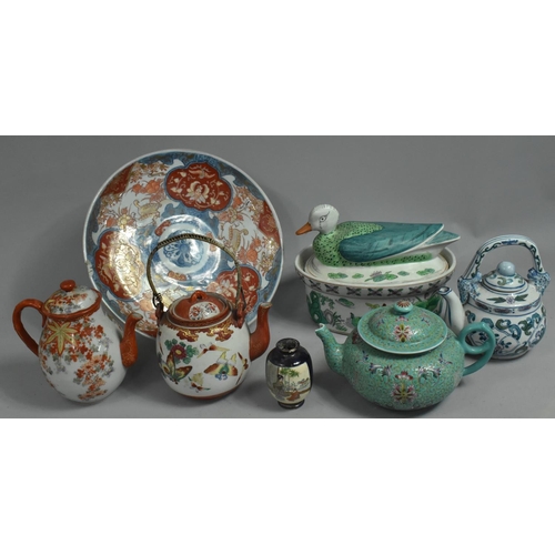 261 - A Collection of Various Chinese and Japanese Ceramics to Comprise Chinese Porcelain Teapot Decorated... 