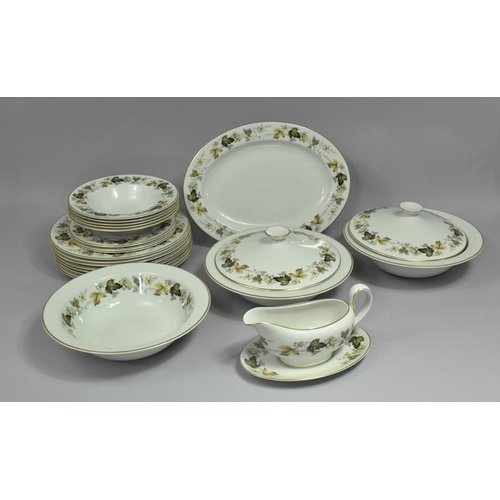 264 - A Royal Doulton Larchmont Pattern DInner Service to comprise Two Lidded Tureens, Sauceboat on Stand,... 