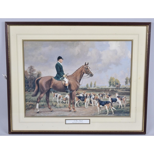 272 - A Framed Sporting Print, a Fine Pack After Wright Barker, 40x29cm