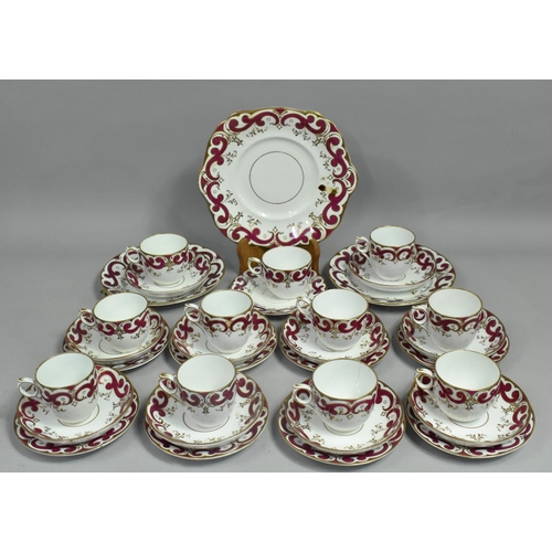 276 - A 19th/Early 20th Century Service to Comprise Cups, Saucers, Side Plates, Cake Plates Etc, All Decor... 