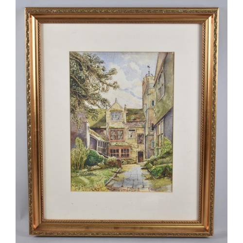 296 - A Framed Watercolour of Borwick Hall by J Walmsley 1925, 27x37cm