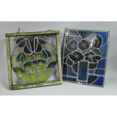 446 - Two Stained Glass Panels