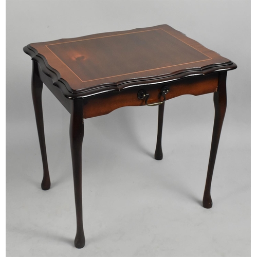 456 - A Modern Mahogany Occasional Table with Single Top Drawer, 54cm wide