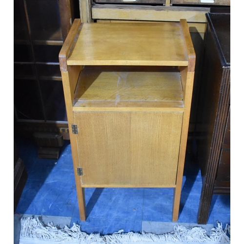 462 - A Mid 20th Century Bedside Cupboard with Raised Shelf, 41cm wide