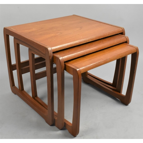 464 - A 1970's Nest of Three Teak Tables, 54cm wide