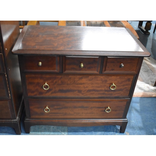 468 - A Stag Mahogany Bedroom Chest with Short and Two Long Drawers, 82cm wide