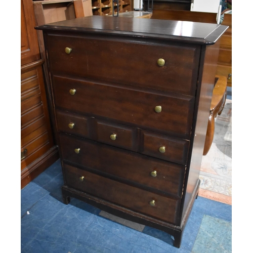 470 - A Stag Mahogany Bedroom Chest of Four Long and Three Short, 82cm Wide