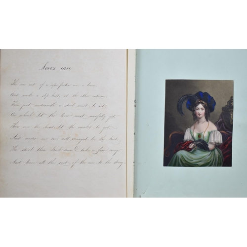 76 - A 19th Century Scrapbook Containing Greetings Cards, Rhymes and Poems, Pictures and Prints