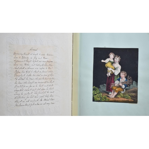 76 - A 19th Century Scrapbook Containing Greetings Cards, Rhymes and Poems, Pictures and Prints