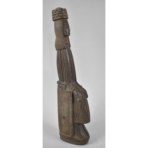 98 - An Ethiopian Carved Stone Figure of Seated King, 26cm Long