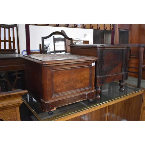 495 - Two Late Victorian Box Commodes with Tapestry Tops