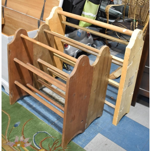 500 - Three Handmade Wooden Boot Racks, Largest 80cm wide