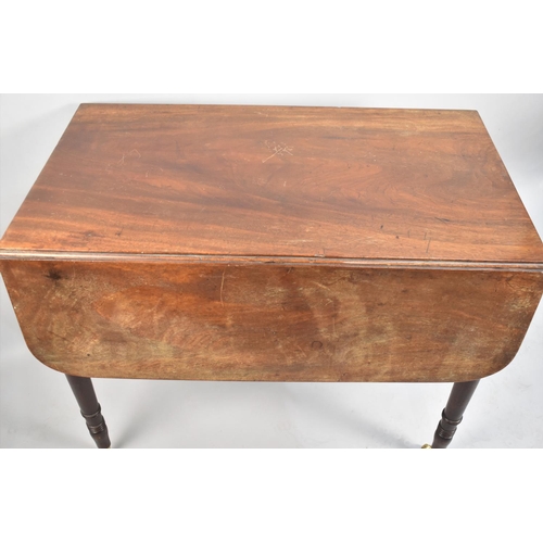 143 - A 19th Century Mahogany Drop Leaf Pembroke Table with Single End Drawer Matched by Dummy, Turned Sup... 