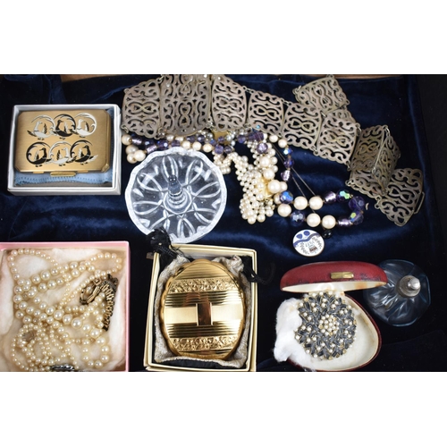 270 - A Collection of Various Vintage and Later Ladies Items to Comprise Silver Plated Pierced Belt, Powde... 