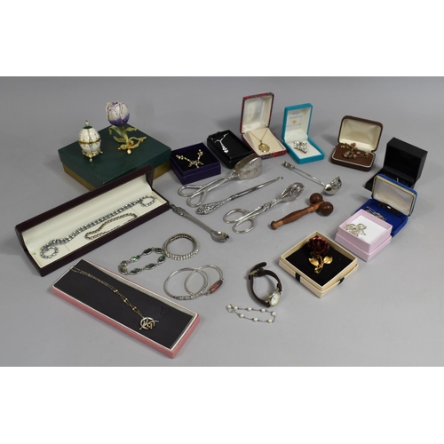 271 - A Collection of Various Costume Jewellery to Comprise Necklaces, Brooches, Watch etc Together with a... 