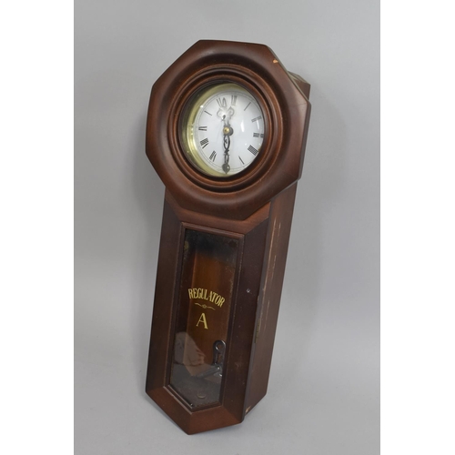 106 - A Reproduction Mahogany Cased Wall Hanging Clock, 45cm high