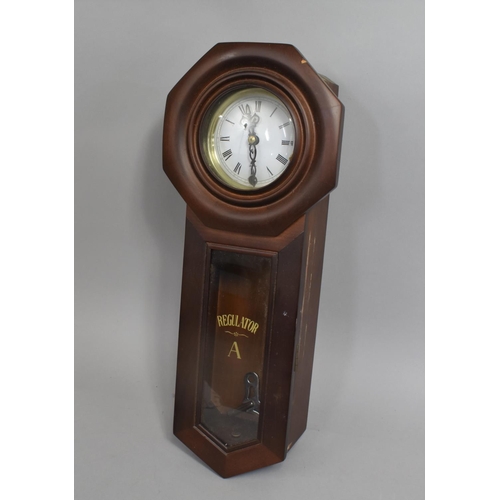 106 - A Reproduction Mahogany Cased Wall Hanging Clock, 45cm high