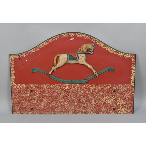 110 - A Mid/Late 20th Century Wall Hanging Sign for Rocking Horse, 91cm wide