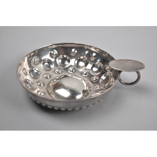13 - A French Silver Plated Tastevin, 9cms Diameter