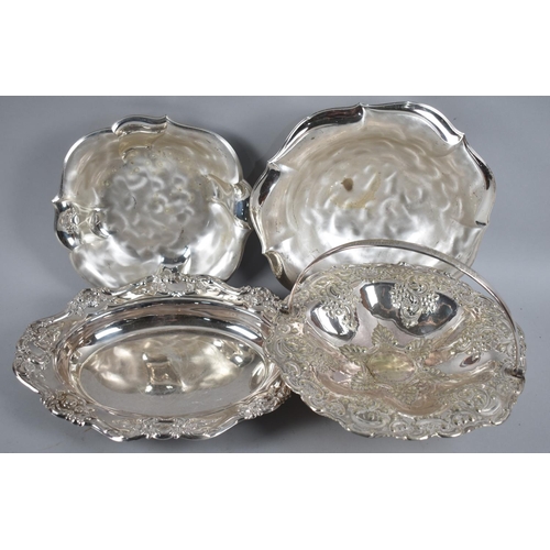 135 - Two Silver Plated Cake Baskets and Two WMF Ikora Bowls