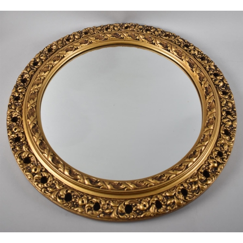 137 - A Mid 20th Century Circular Gilt Framed Wall Mirror, 45cm Diameter