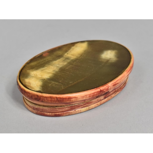 14 - A 19th century Oval Snuff, Made From Horn, 8.5cms Long