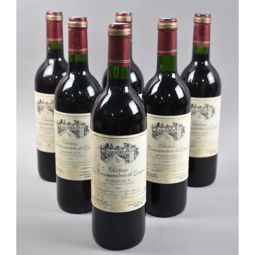 145 - Six Bottles of Châteaux La Commanderie De Queyret, Bordeaux, 1999