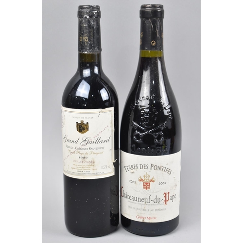 148 - Two Bottles of Red Wine, 1999 Grand Gaillard and 2003 Chateauneuf Du Pape
