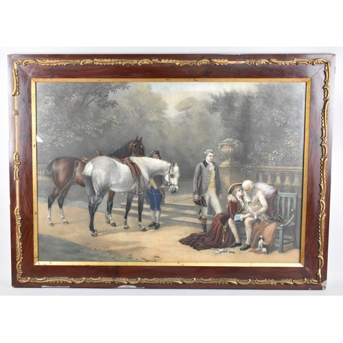 169 - A Mahogany and Gilt Framed Print, Figures Being Comforted in Park, 73x49cm
