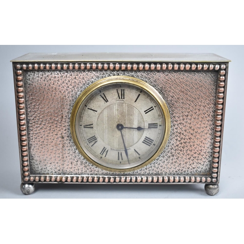 18 - An Edwardian Silver Plated Mantel Clock with Clockwork Movement, Dial Inscribed for Henn, Wolverhamp... 